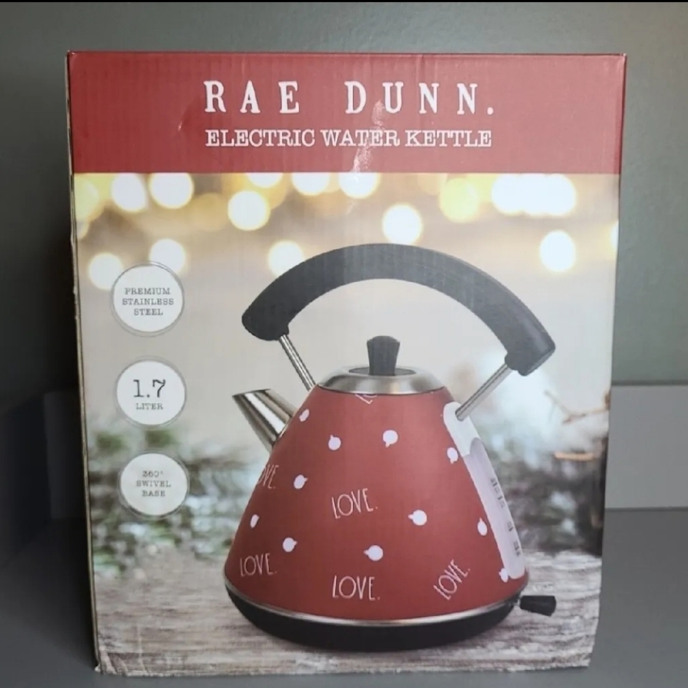 New Sealed Rae Dunn Electric Kettle Red Love (Tea)
